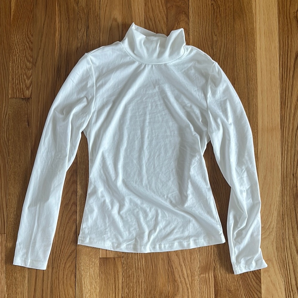 White Long Sleeve Turtleneck